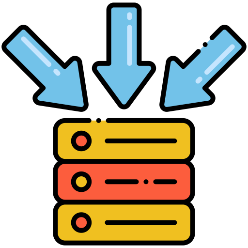 image of a stack of disks with arrows pointing down on it